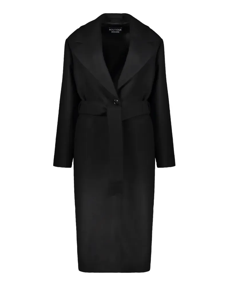 Moschino Mantel mit Gürtel - Schwarz Schwarz