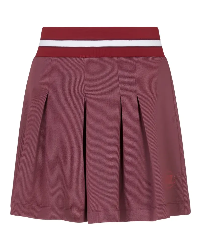 EA7 pleated logo-print mini skirt - Rot Rot
