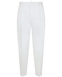 Dsquared2 Cropped-Bundfaltenhose mit Tapered-Bein Weiß