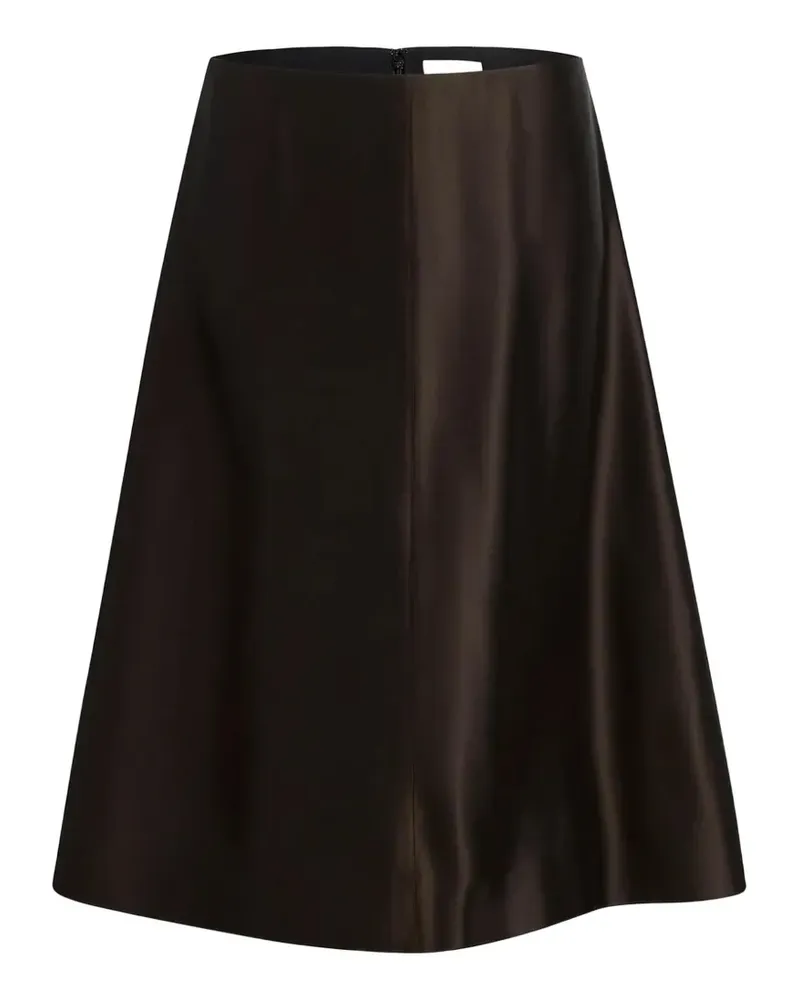 KHAITE Nania twill midi skirt - Braun Braun