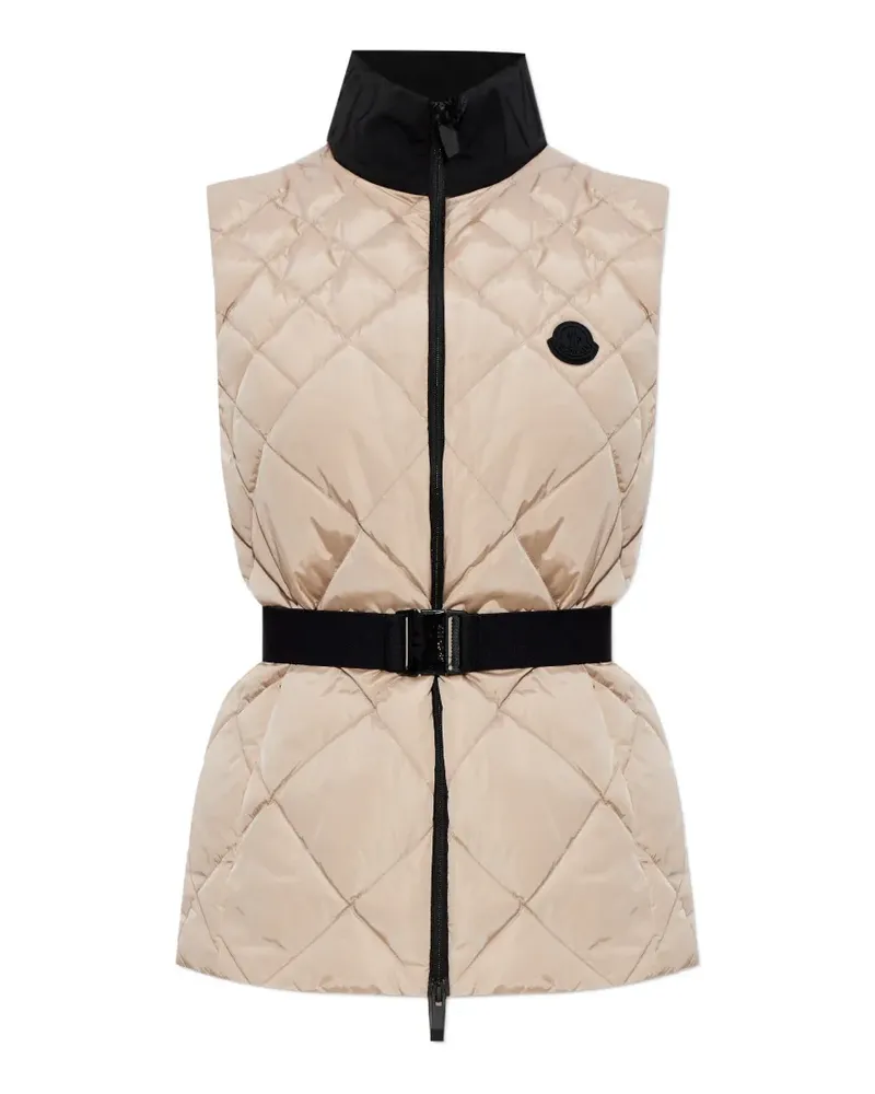 Moncler quilted belted gilet - Nude Nude