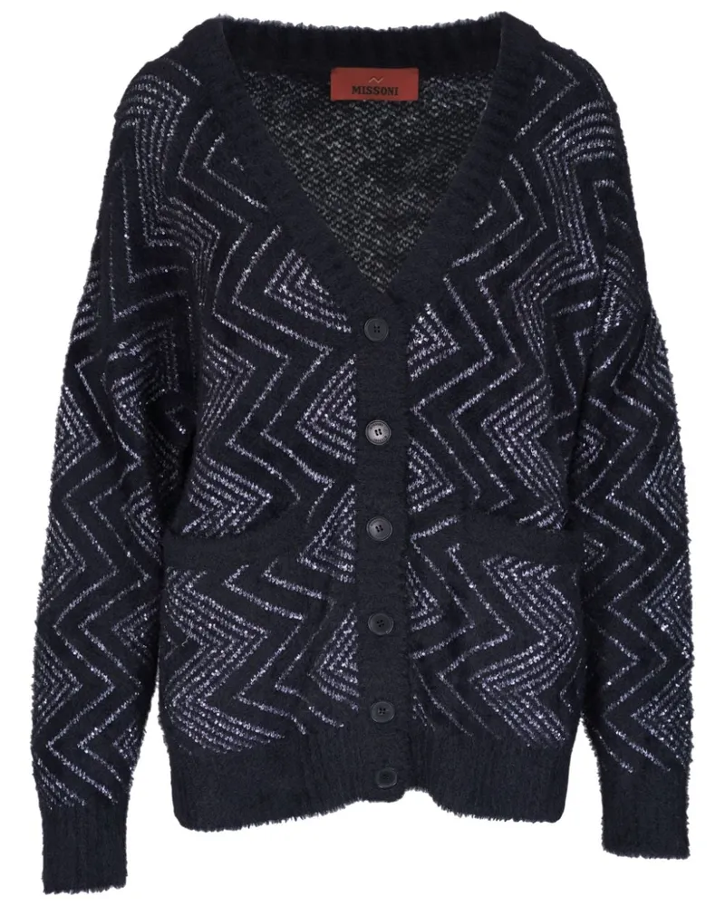 Missoni Geknöpfter Cardigan mit Zickzackmuster - Schwarz Schwarz