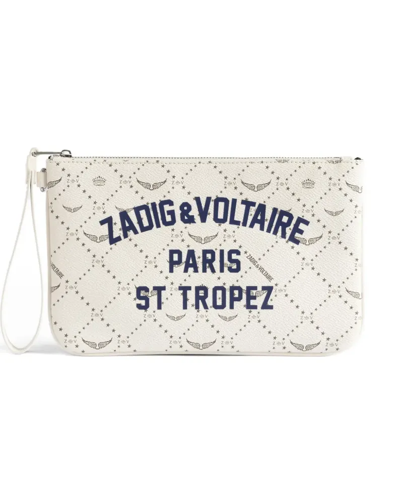Zadig & Voltaire Resort St Tropez logo-print pouch - Nude Nude
