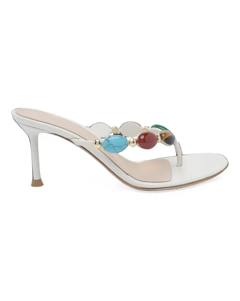 Gianvito Rossi Shanti embellished leather sandals - Weiß Weiß