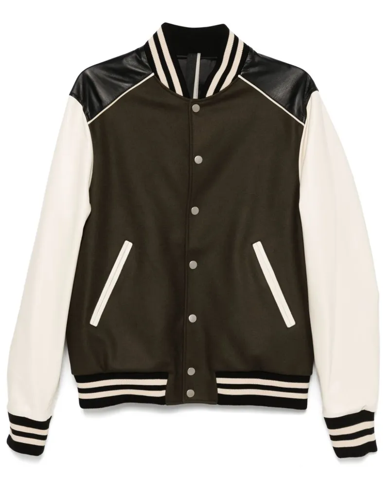 Low Brand Collegejacke aus Leder - Grün Grün