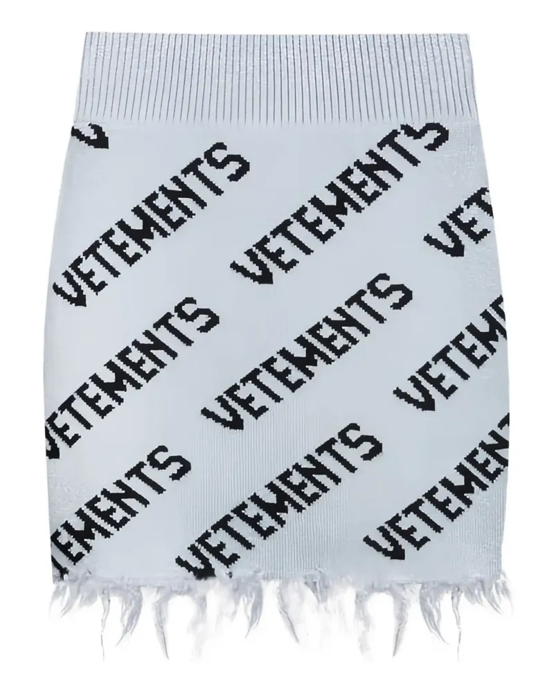 VETEMENTS Ausgefranster Minirock mit Monogramm - Schwarz Schwarz