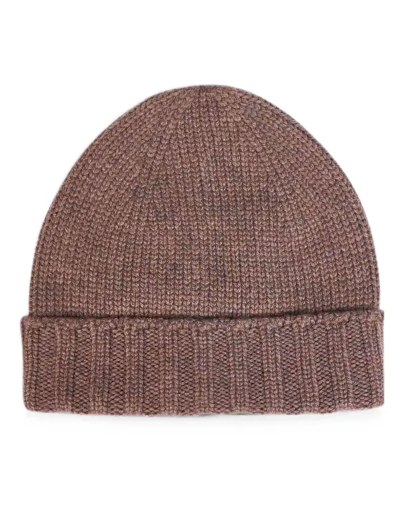 D4.0 Beanie aus geripptem Strick - Braun Braun