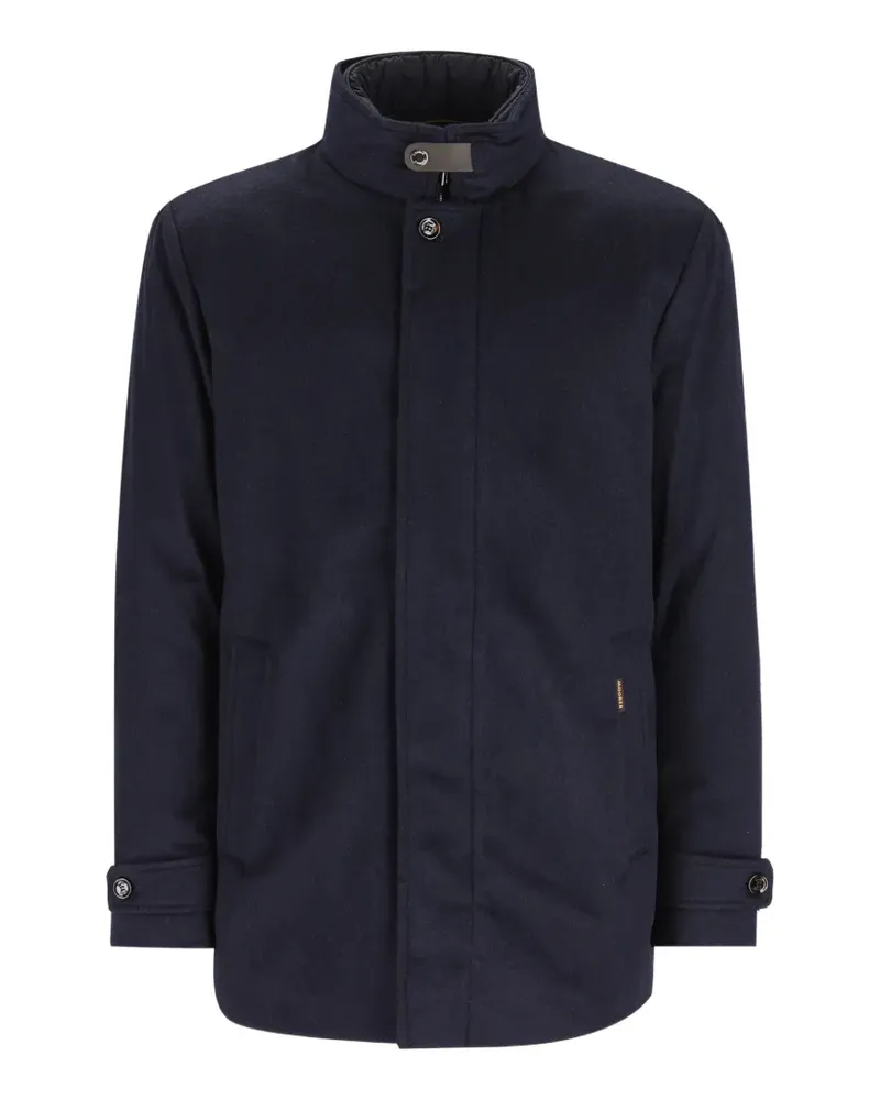 MOORER padded high-neck single-breasted coat - Blau Blau