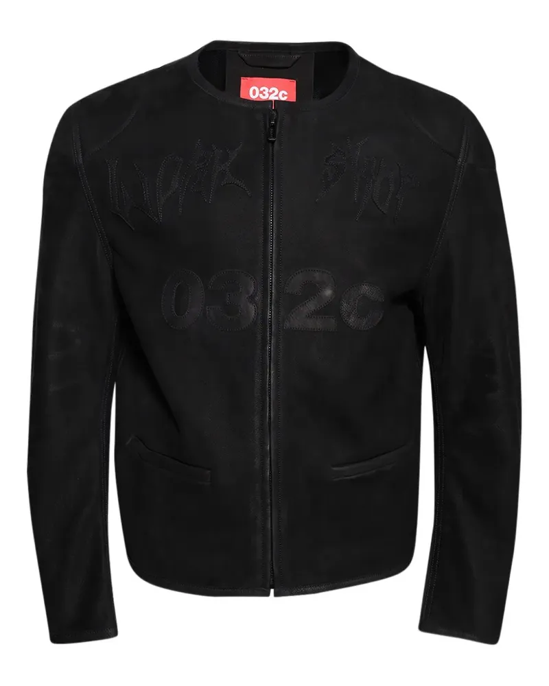 032c Thistles Lederjacke - Schwarz Schwarz