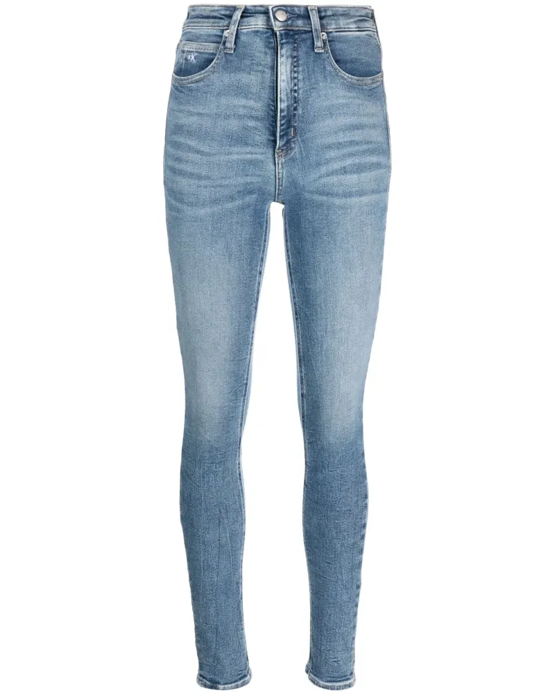Calvin Klein Skinny-Jeans mit hohem Bund - Blau Blau