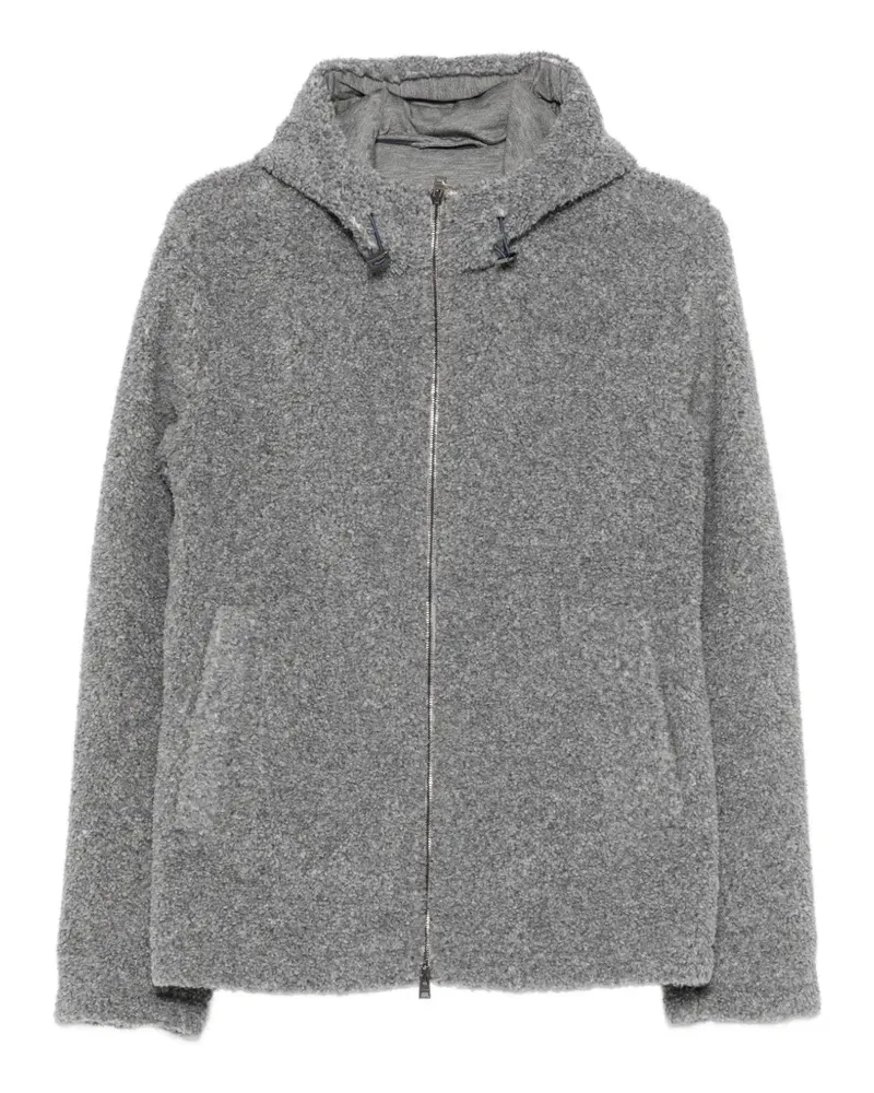 Herno hooded bouclé-effect coat - Grau Grau