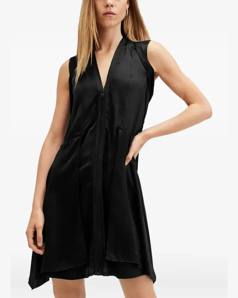 AllSaints Jayda Minikleid mit V-Ausschnitt - Schwarz Schwarz