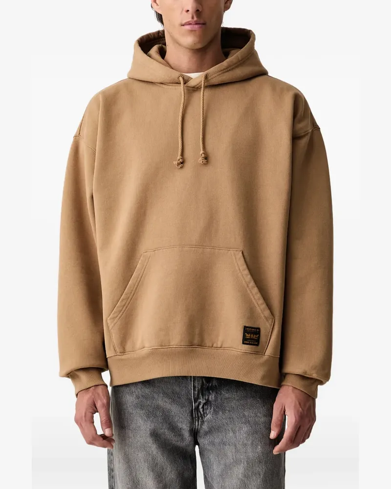 Levi's logo-patch drawstring hoodie - Braun Braun