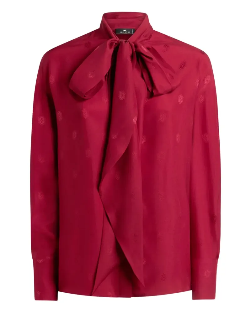 Etro Jacquard-Bluse mit Schleifenkragen - Rot Rot