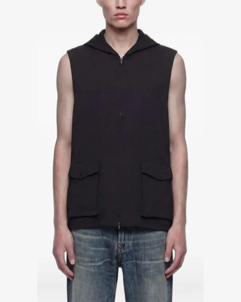 Yohji Yamamoto Kapuzenweste mit Reißverschluss - Grau Grau
