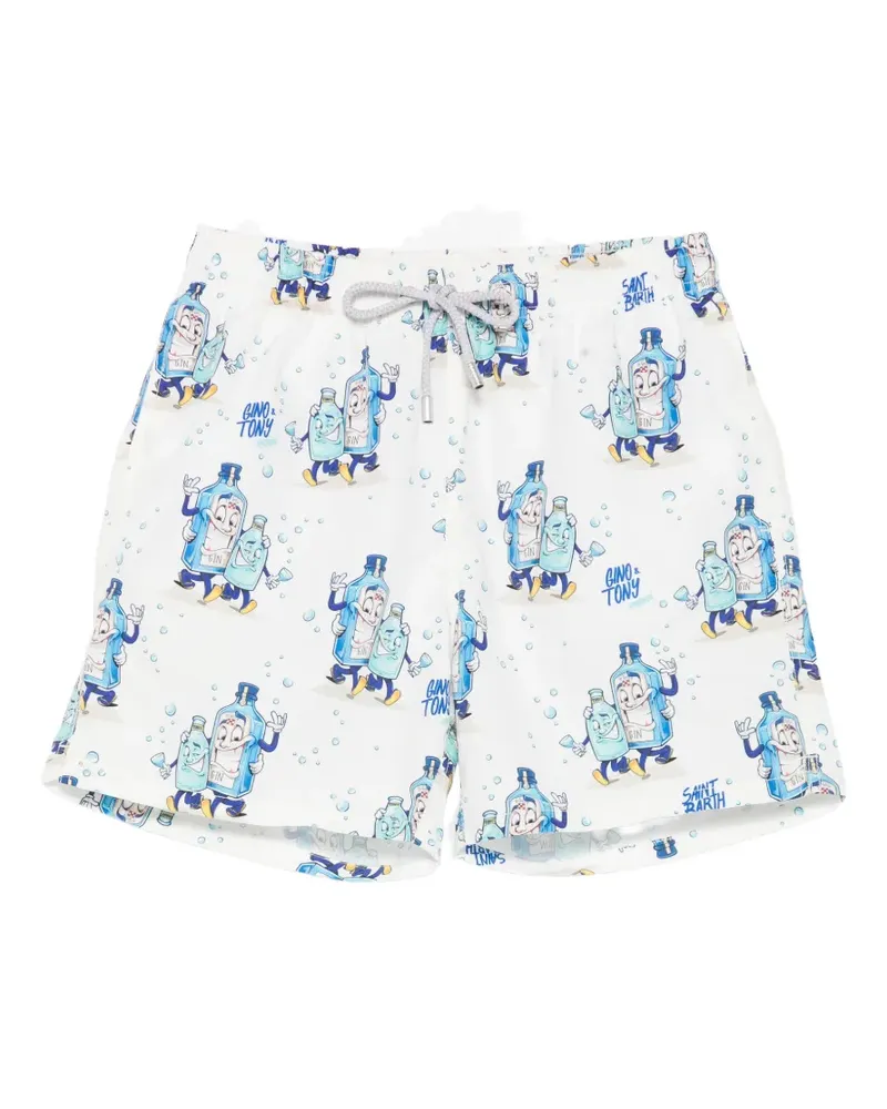 MC2 Saint Barth x Crypto Puppets Gustavia swim shorts - Weiß Weiß