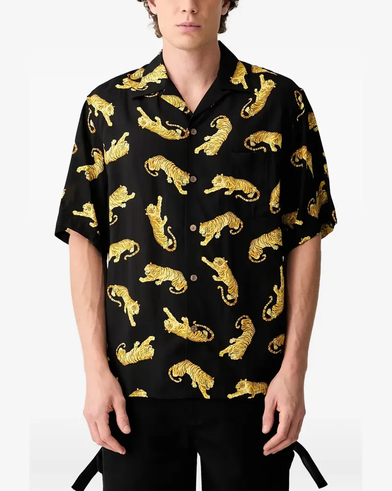 Wacko Maria tiger-print short-sleeve shirt - Schwarz Schwarz