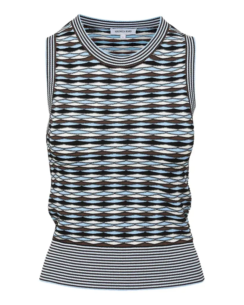 Veronica Beard Jerrel cropped knit top - Blau Blau