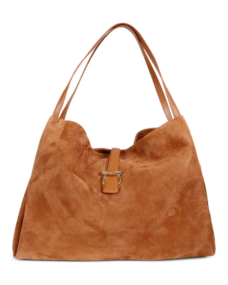 Ferragamo Große Mia Tote Bag aus Wildleder - Braun Braun
