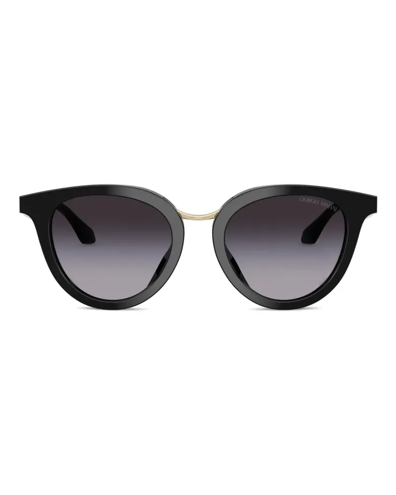 Giorgio Armani Sonnenbrille mit rundem Gestell - Schwarz Schwarz
