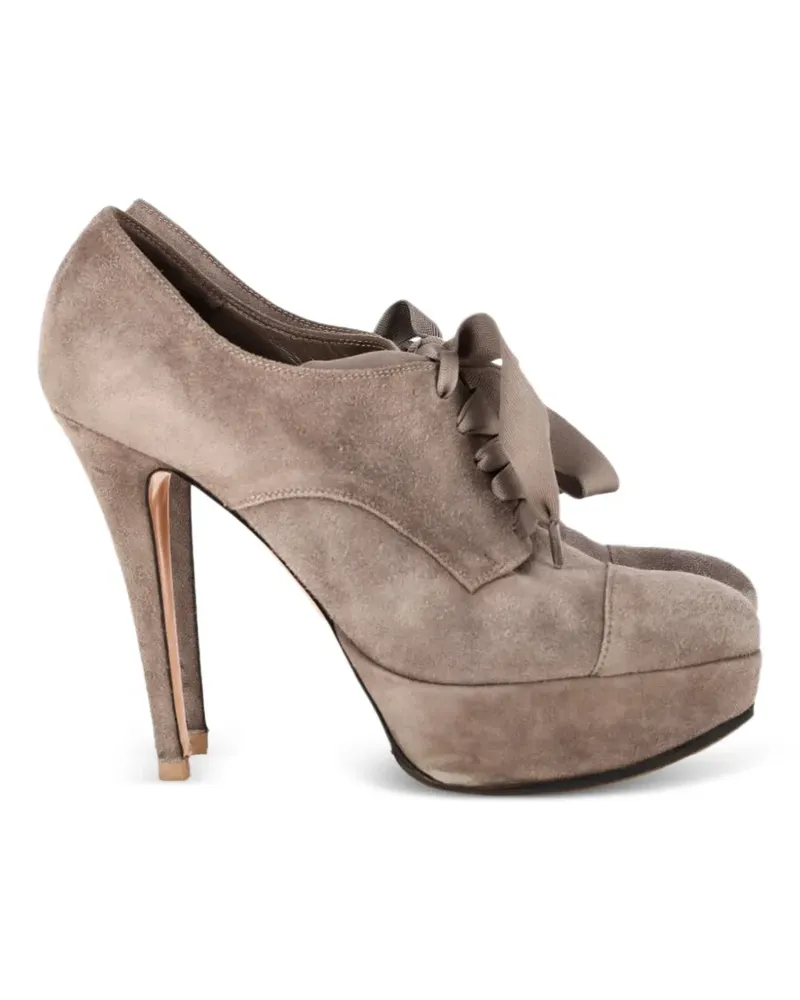 Gianvito Rossi lace-up platform ankle boots - Nude Nude