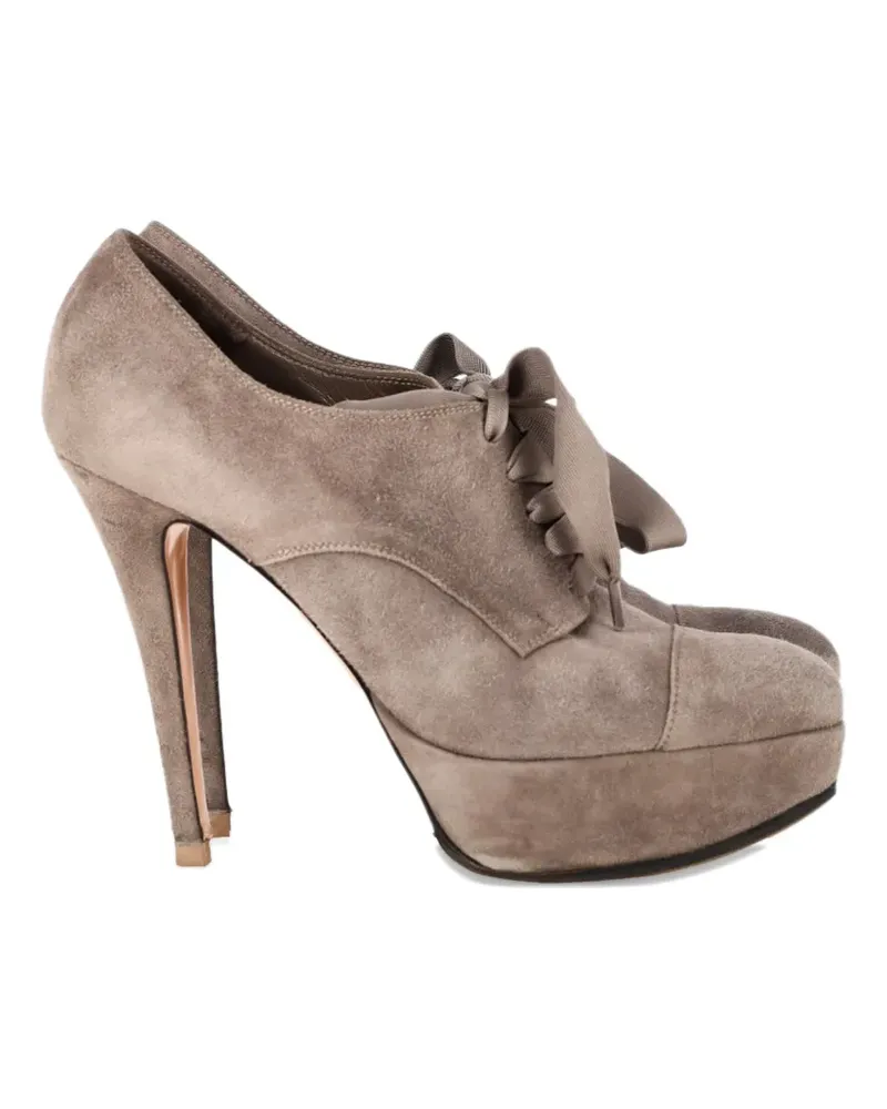 Gianvito Rossi lace-up platform ankle boots - Nude Nude