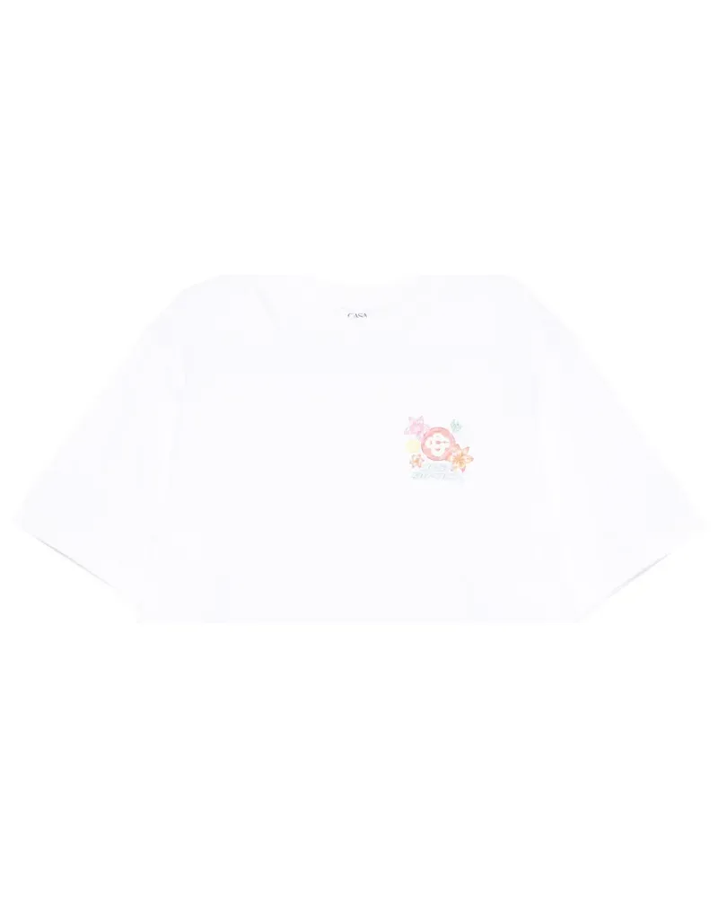 Casablanca Paris T-Shirt mit Logo-Print - Weiß Weiß