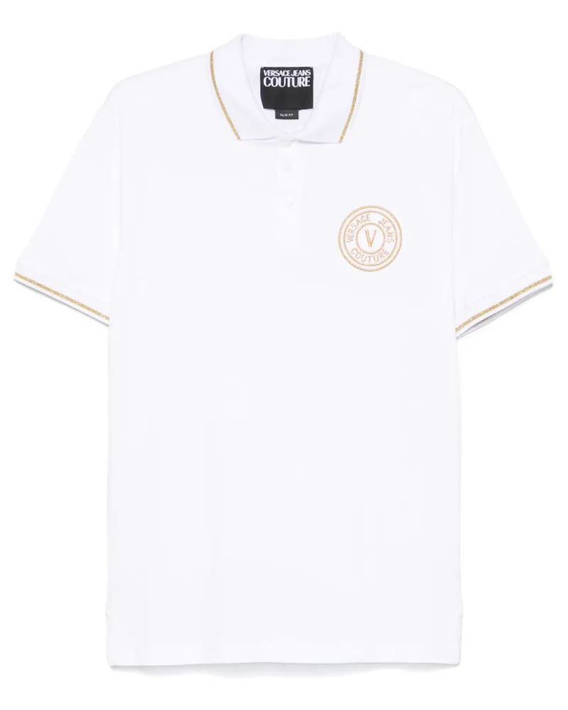 Versace Jeans Poloshirt mit Logo-Stickerei - Weiß Weiß