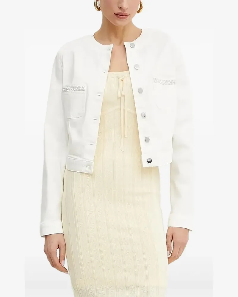 Guess Verzierte Jacke mit Knopfverschluss - Weiß Weiß