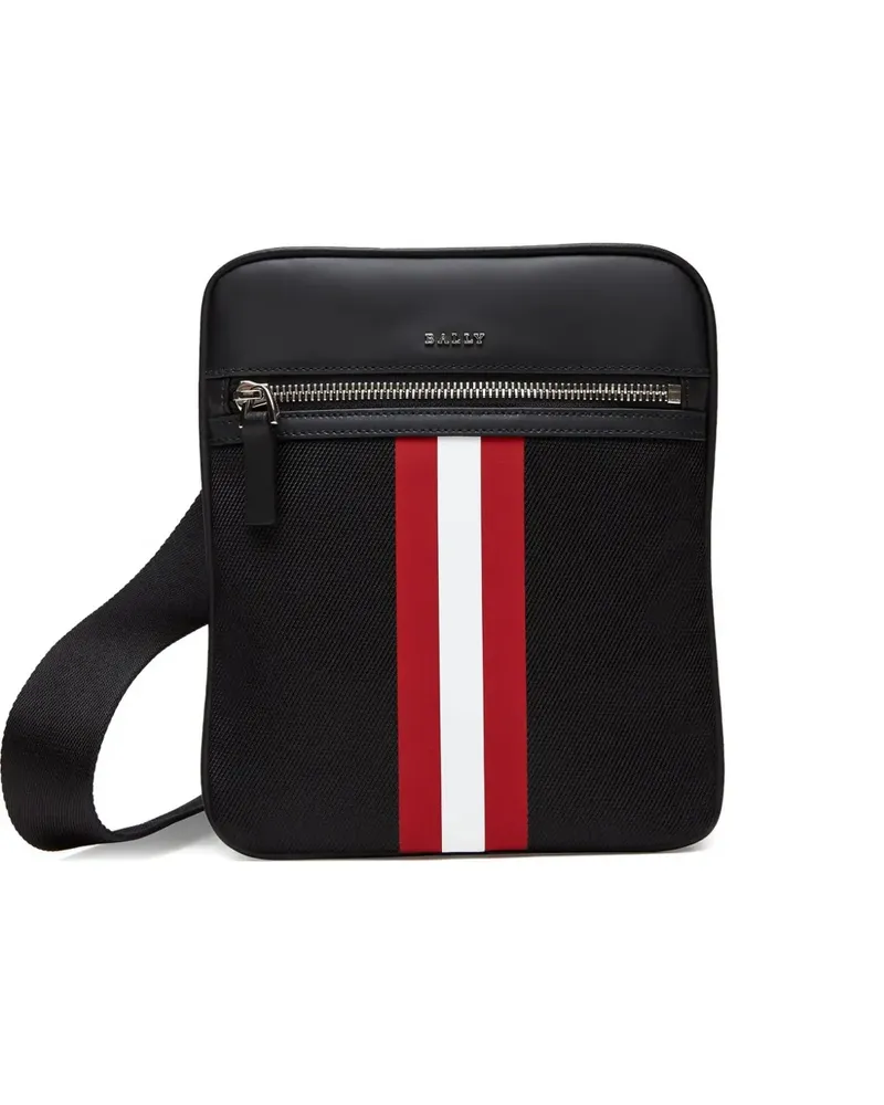 Bally Gestreifte Kuriertasche - Schwarz Schwarz