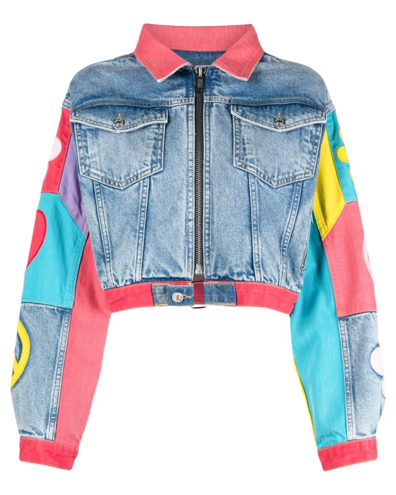 Moschino Jacke mit grafischem Print Blau