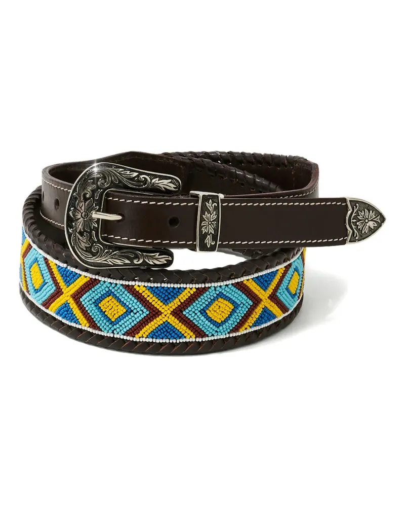 One Teaspoon beaded engraved-buckle belt - Braun Braun