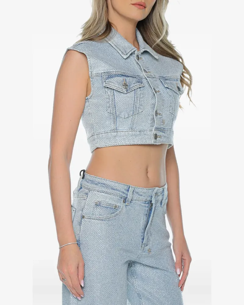 ksubi High Rollers rhinestone-embellished vest - Blau Blau
