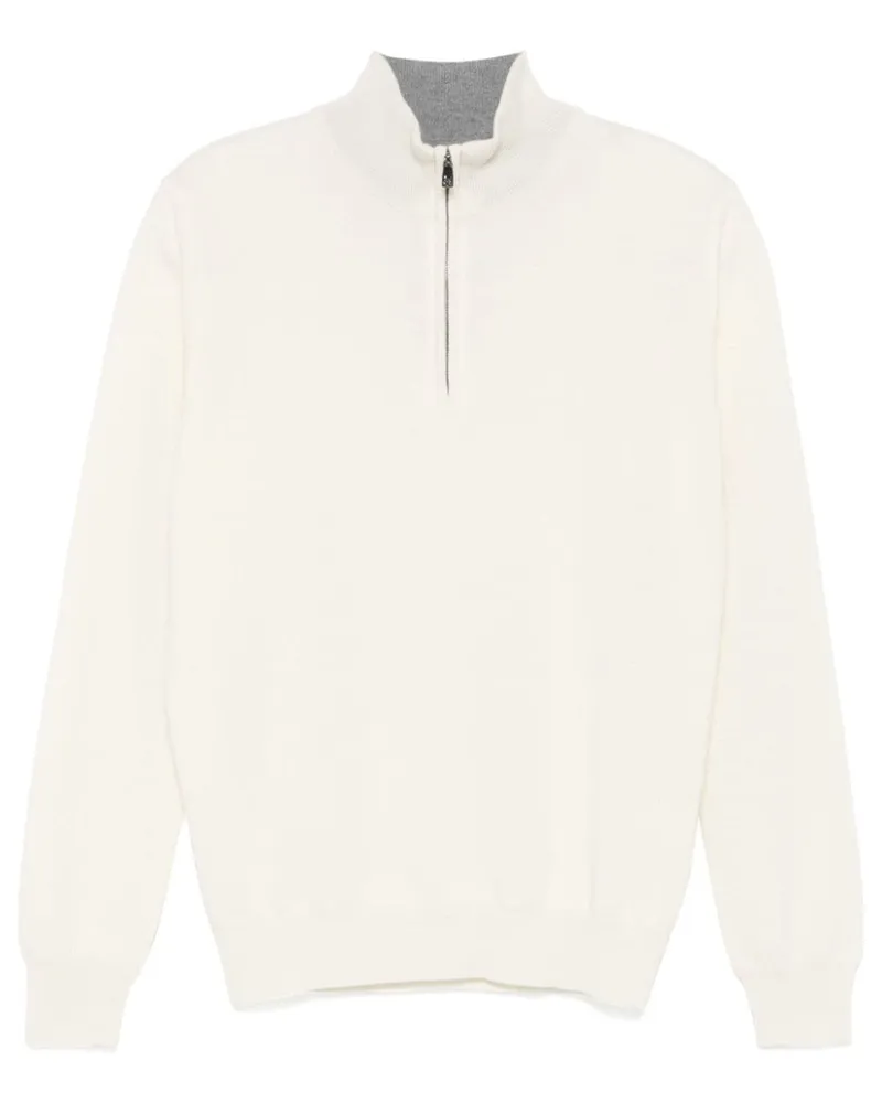 Corneliani Pullover mit Stehkragen - Weiß Weiß