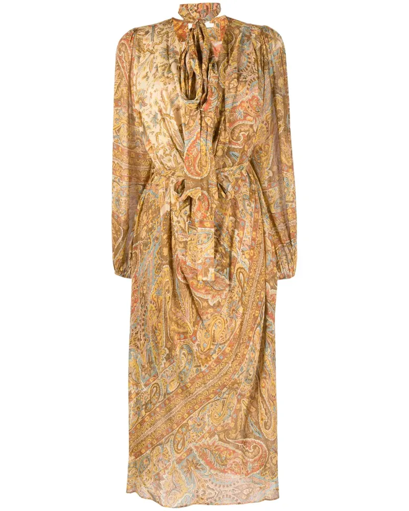 Zimmermann Midikleid mit Paisley-Print - Blau Blau