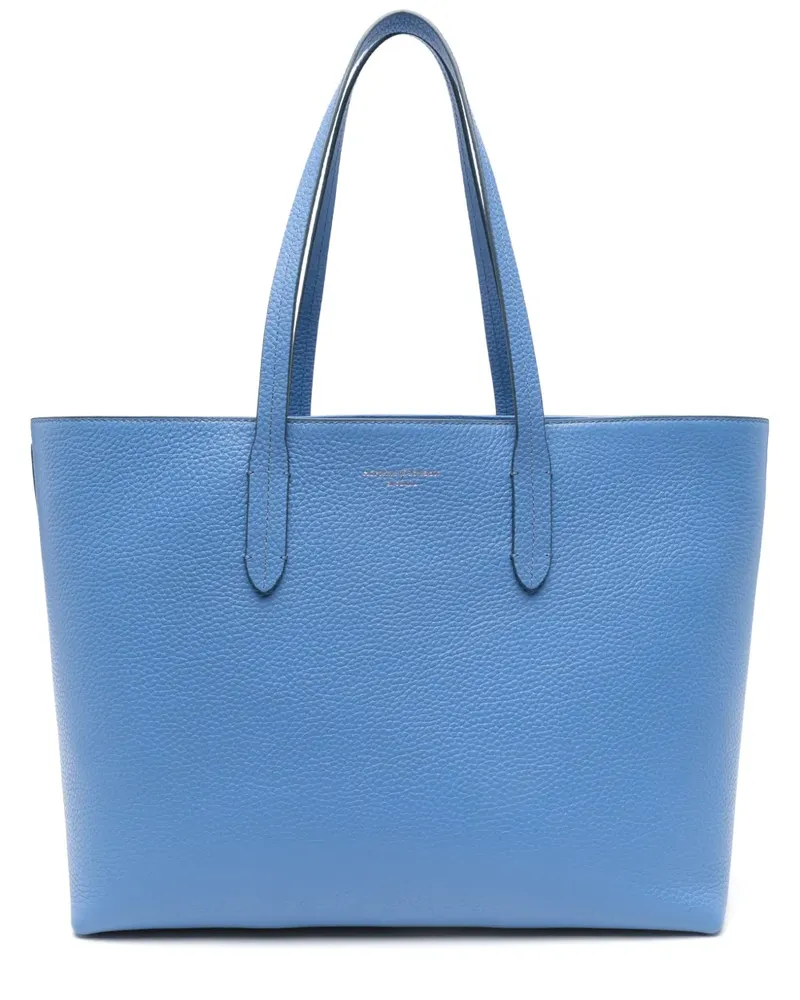 Aspinal of London East West Tote Bag mit Reißverschluss - Blau Blau
