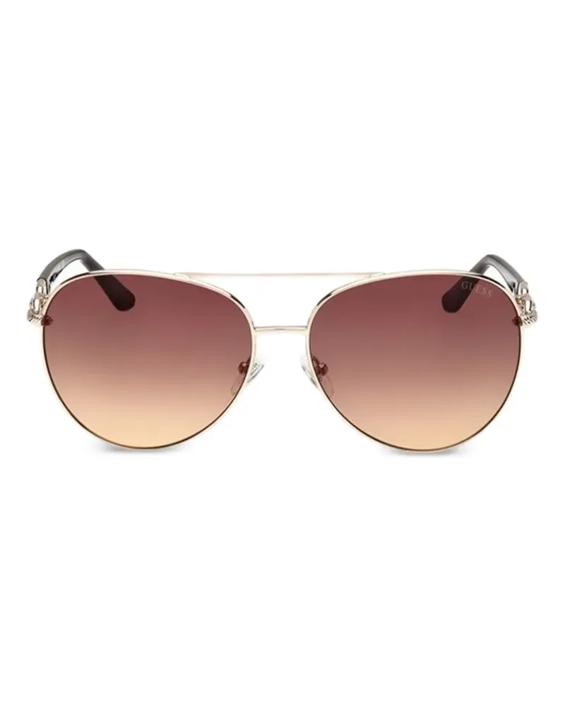 Guess chain-link pilot sunglasses - Gold Gold