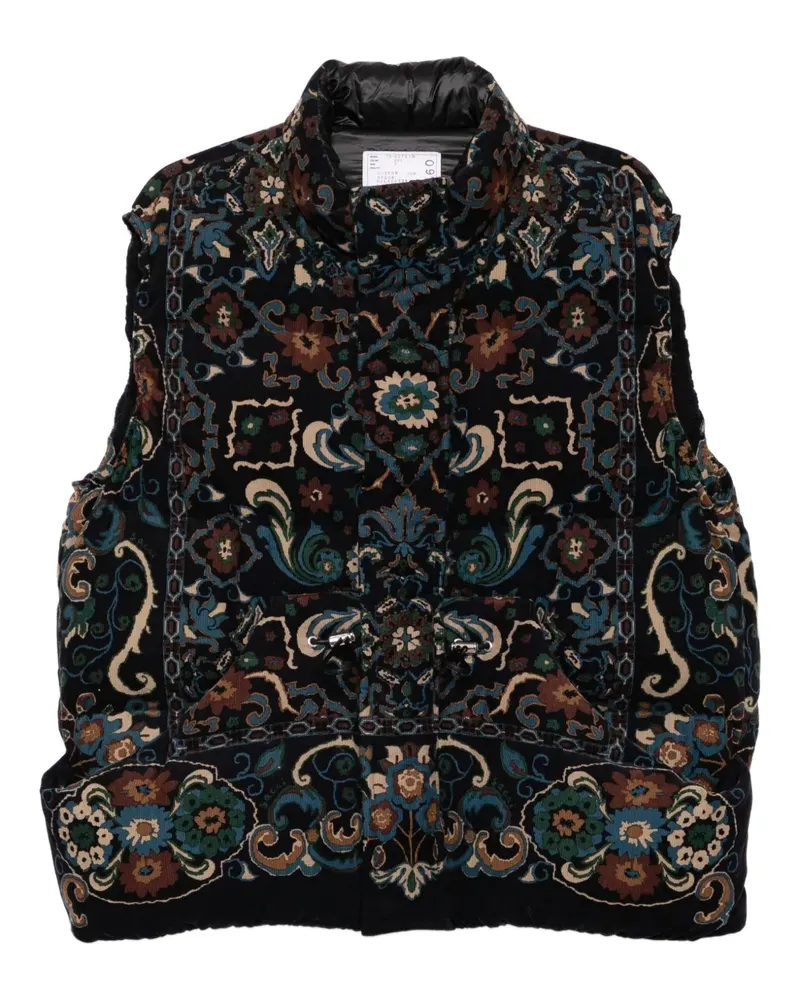 Sacai Weste mit Blumen-Print - Blau Blau