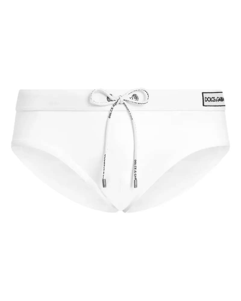 Dolce & Gabbana logo-embroidered swim briefs - Weiß Weiß
