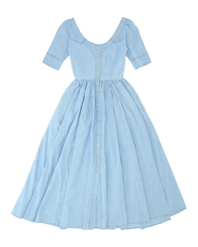 Fortela Augustine Chambray-Kleid mit Knopfleiste - Blau Blau