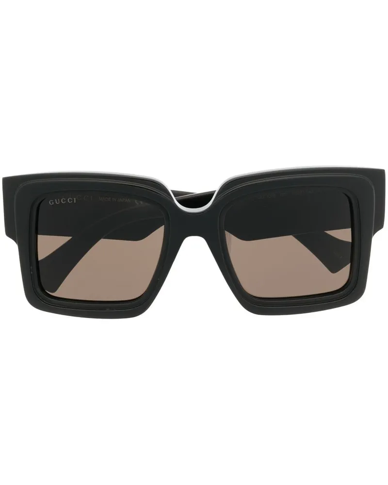Gucci Sonnenbrille mit Oversized-Gestell - Schwarz Schwarz