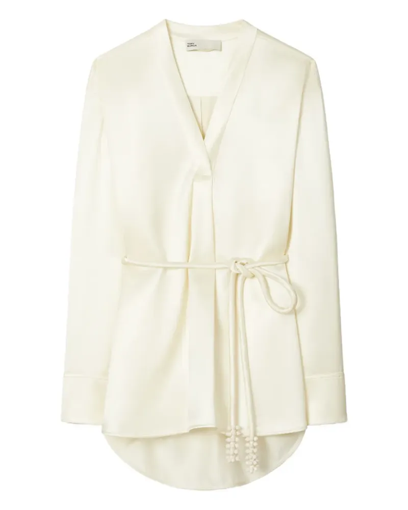 Tory Burch Bluse mit V-Ausschnitt - Nude Nude