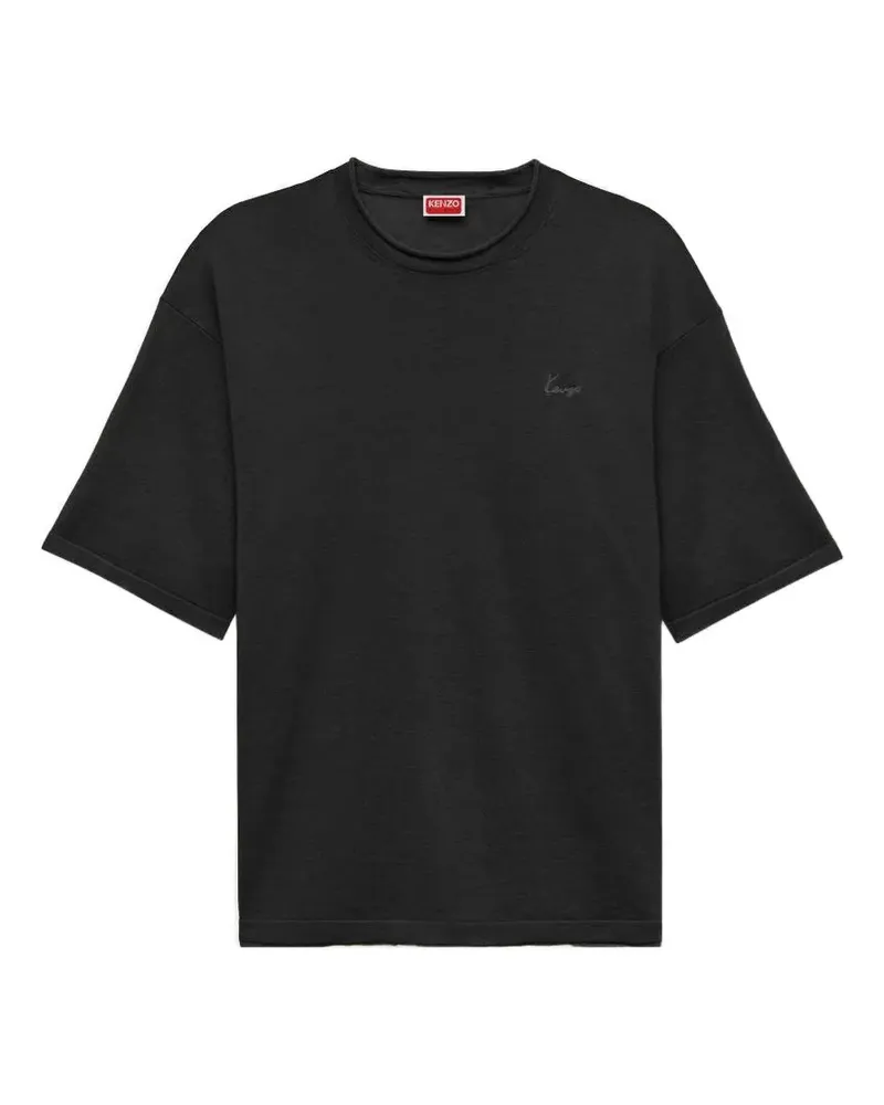 Kenzo T-Shirt mit Logo-Stickerei - Schwarz Schwarz