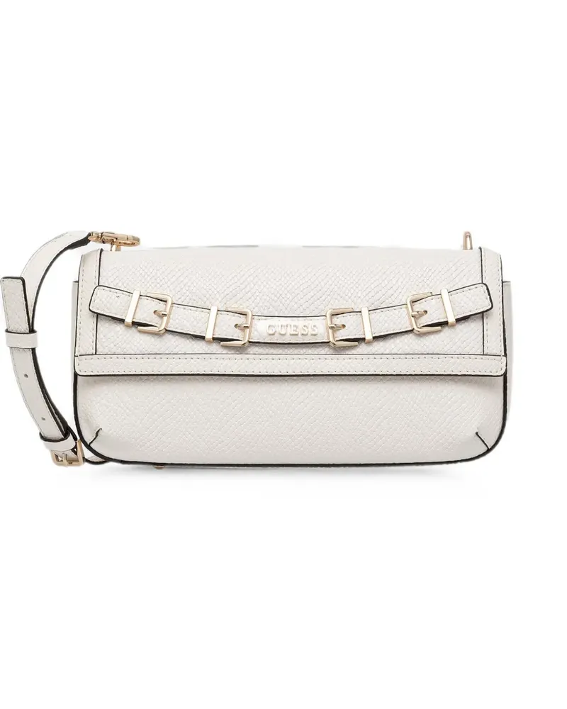 Guess snake-effect buckle-detail shoulder bag - Nude Nude