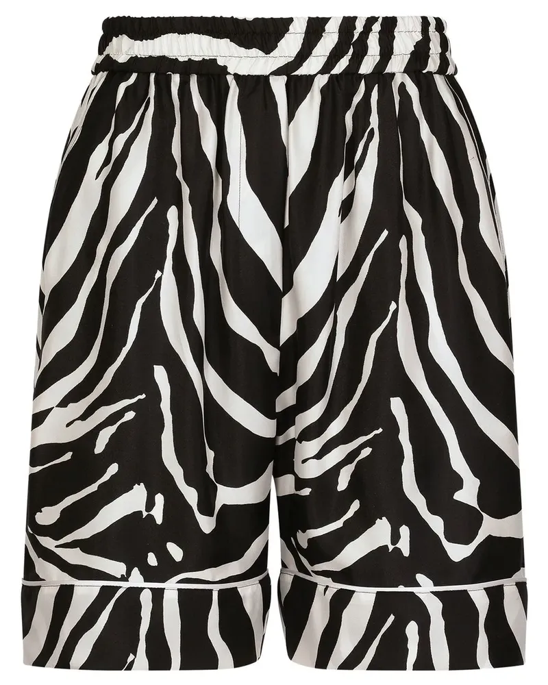 Dolce & Gabbana Pyjama-Shorts mit Zebra-Print - Schwarz Schwarz