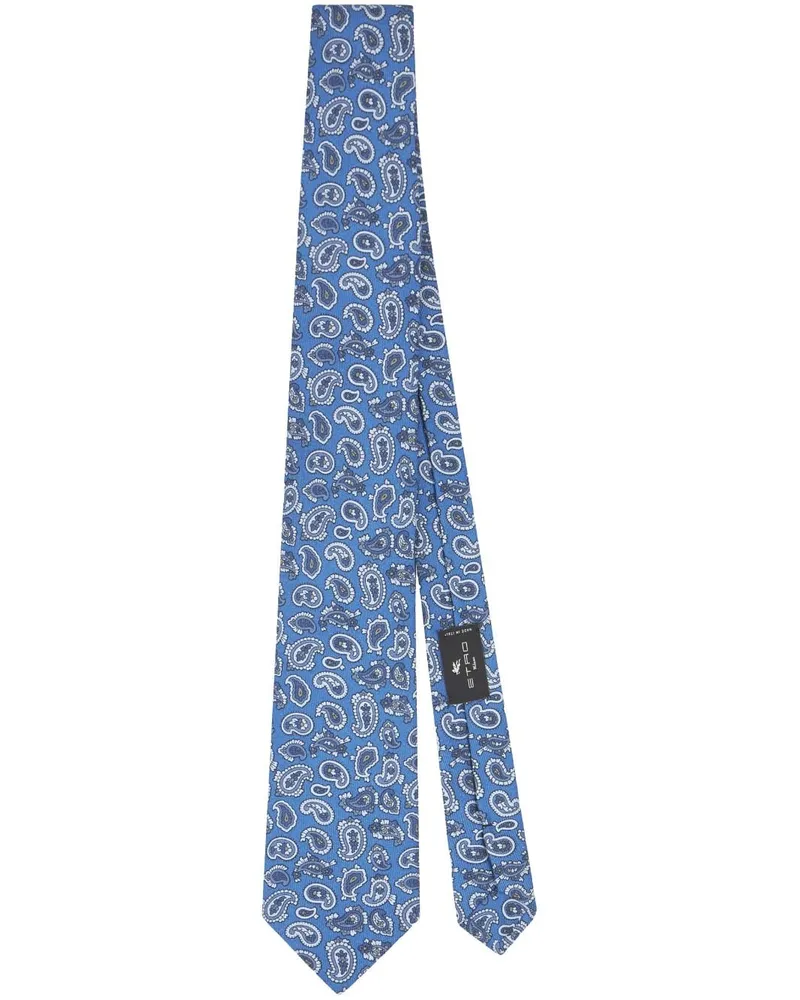 Etro Krawatte mit Paisley-Print - Blau Blau
