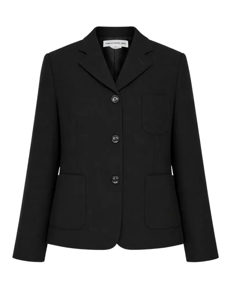 Comme des Garçons Blazer mit Knopfleiste und aufgesetzter Tasche - Schwarz Schwarz