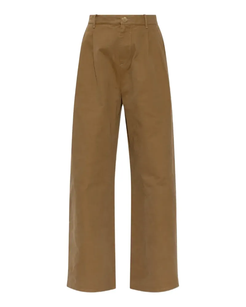 Jil Sander pleated cotton trousers - Braun Braun
