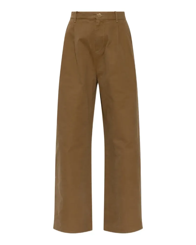 Jil Sander pleated cotton trousers - Braun Braun