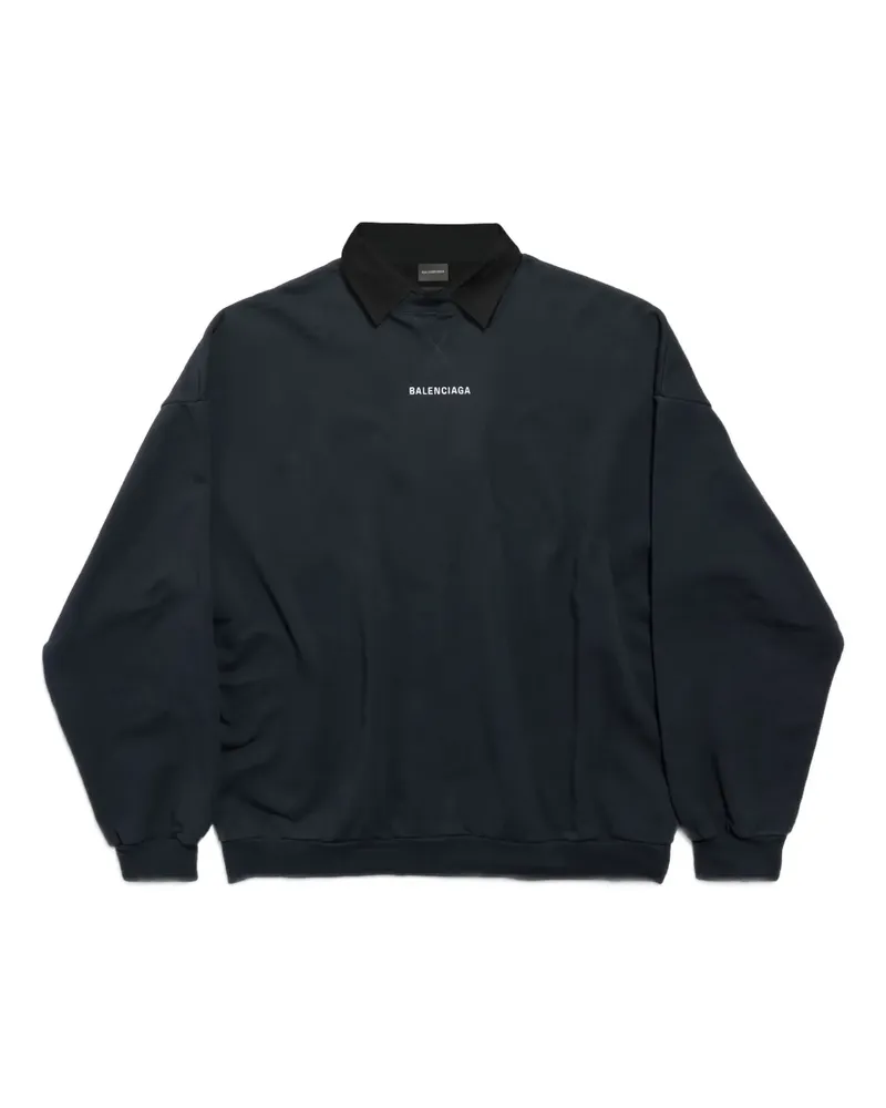 Balenciaga shirt-collar sweatshirt - Schwarz Schwarz